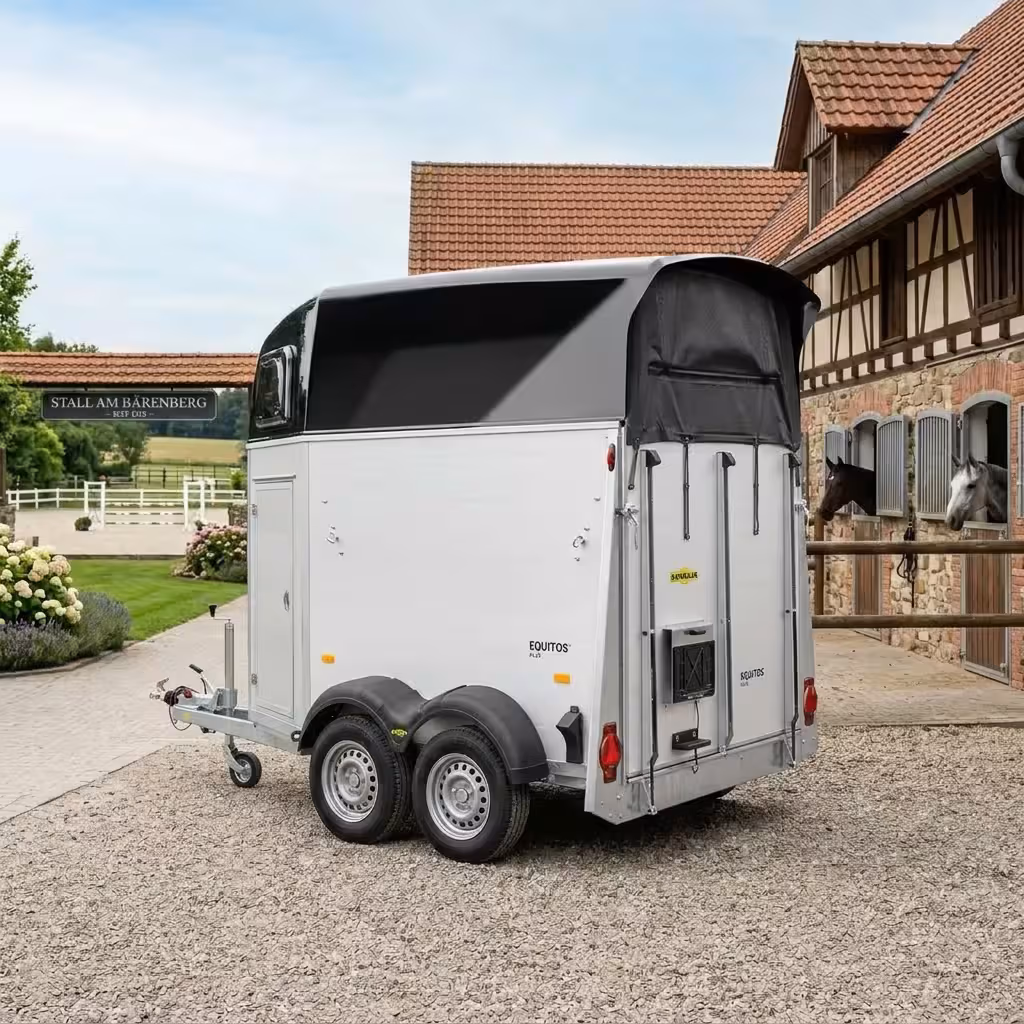 Trailer cavalli Humbaur Equitos Alu in alluminio con telaio EquiDrive presso Roma Trailer.